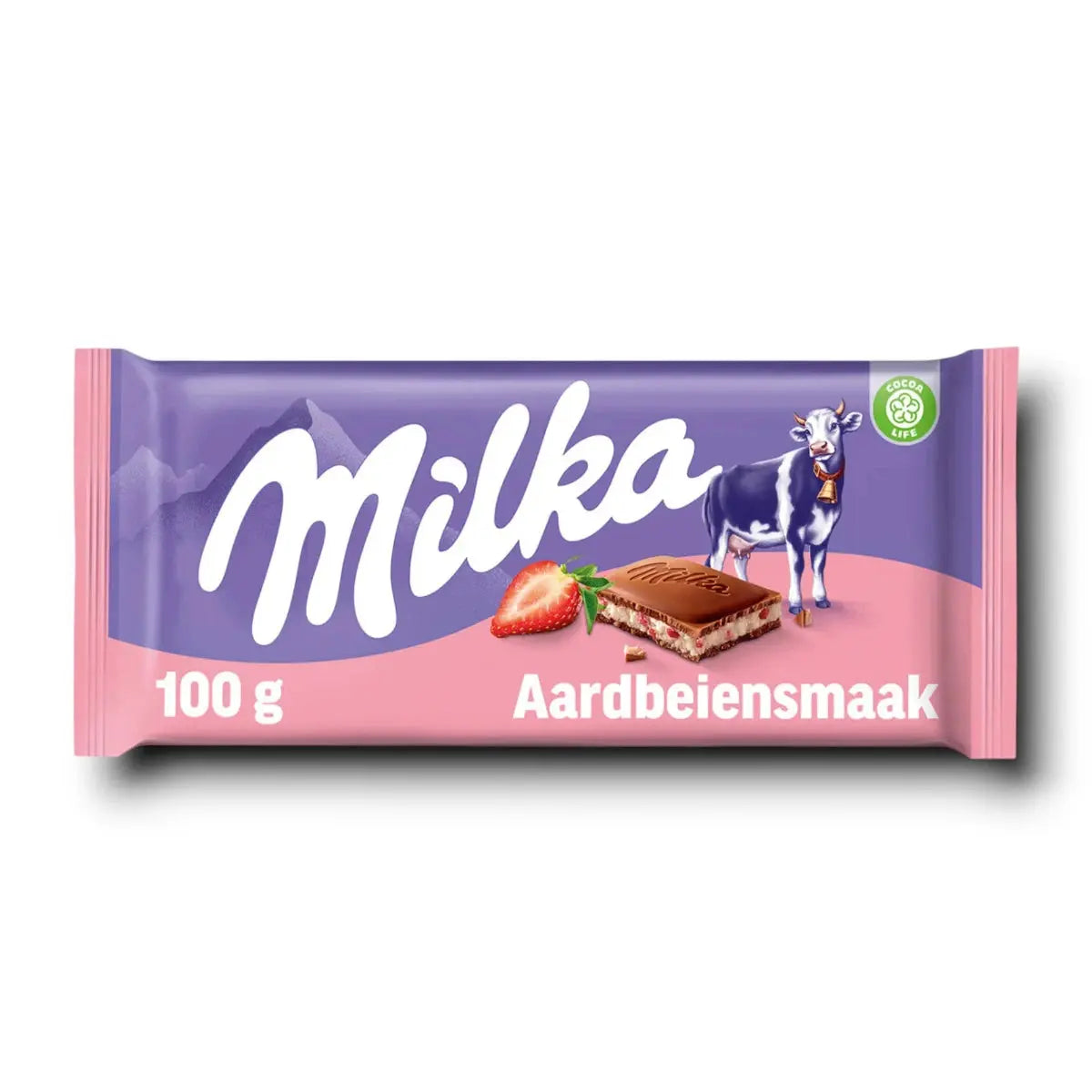 Tablette de chocolat Milka à la fraise